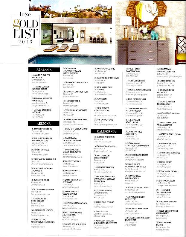 Luxe Gold List 2016